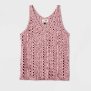 Universal Thread Crochet Tank Pink size XL